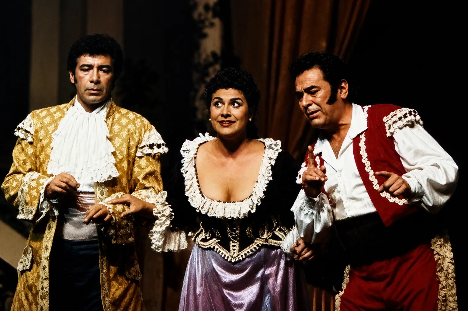 Ernesto Palacio, Cecilia Bartoli y Pablo Elvira en El Barbero de Sevilla, 1993.